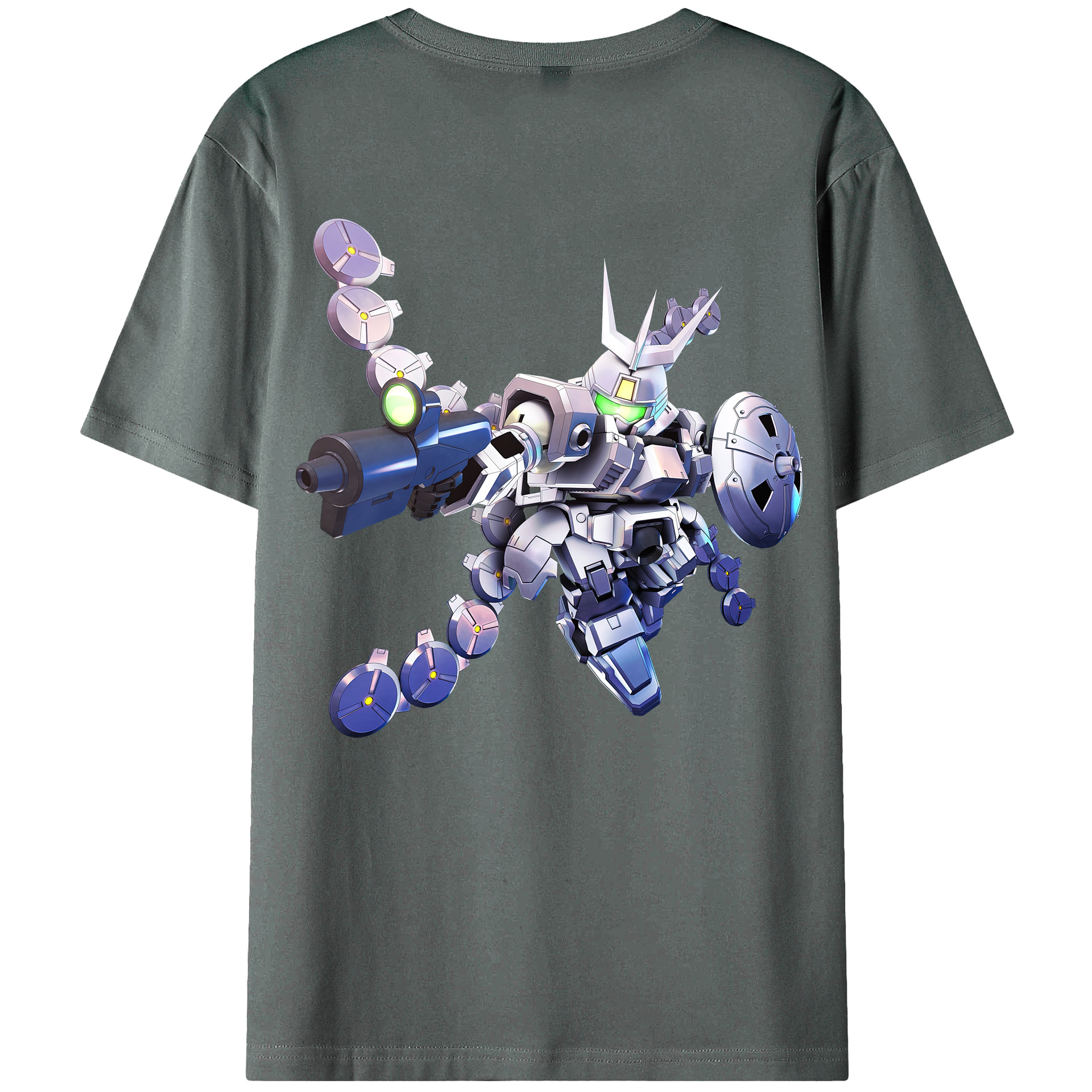 （画像用） 機動戦士ガンダム Mobile Suit Gundam 綿100％ メンズ半袖Tシャツ（バックプリント） 通気性